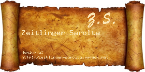 Zeitlinger Sarolta névjegykártya